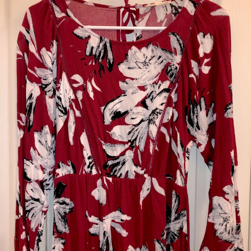 Promesa Maxi Red & Black Flora Dress